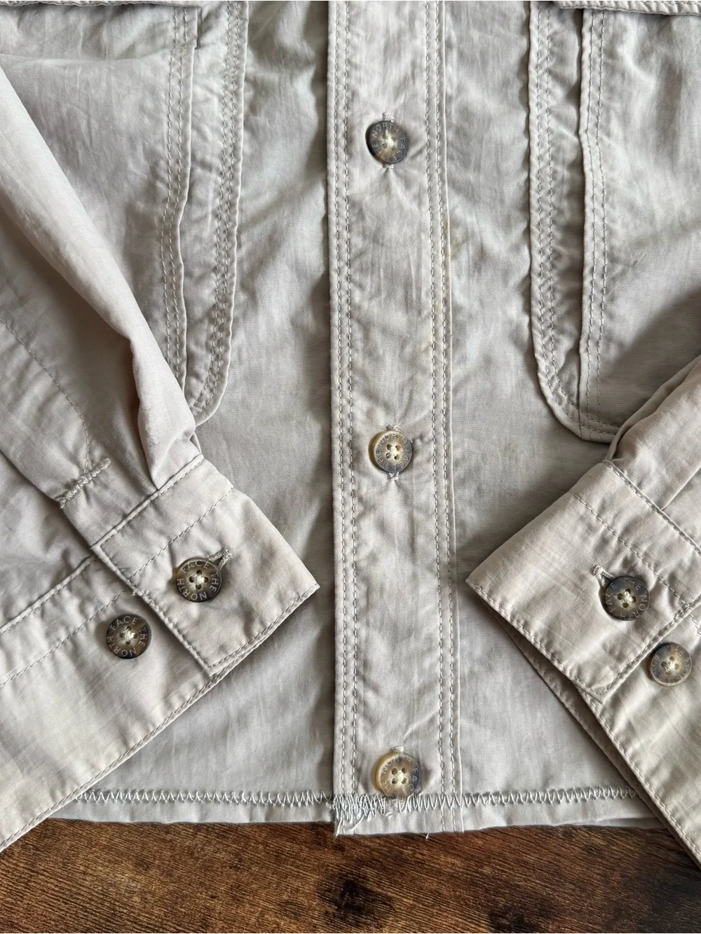 Vintage 90s 2000s Cropped The North Face Nylon Button Down Shirt ~ Size XL - Picture 6 of 9